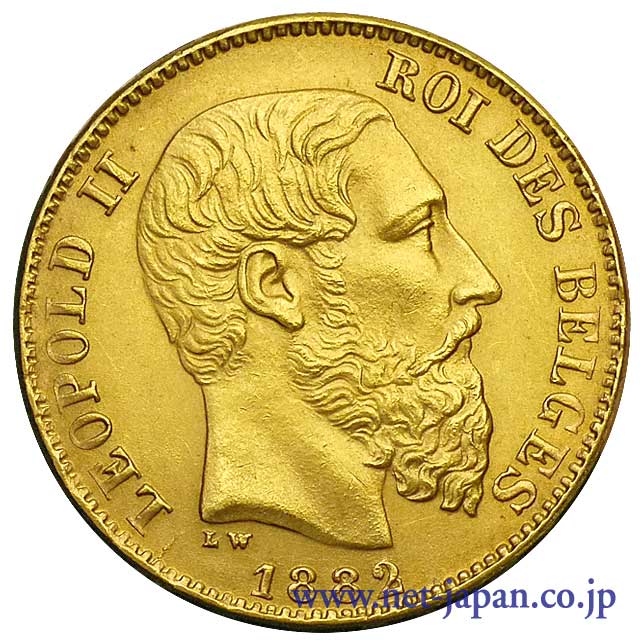 表：レオポルド２世 20フラン金貨