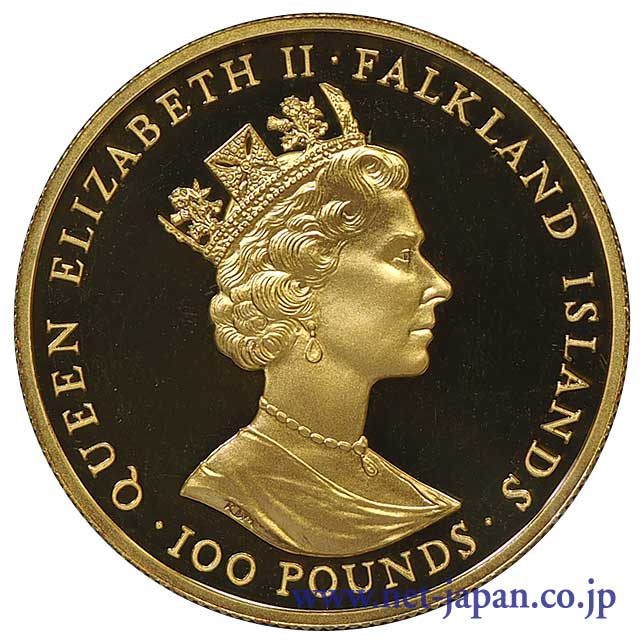 裏：フォークランド諸島 100ポンド金貨