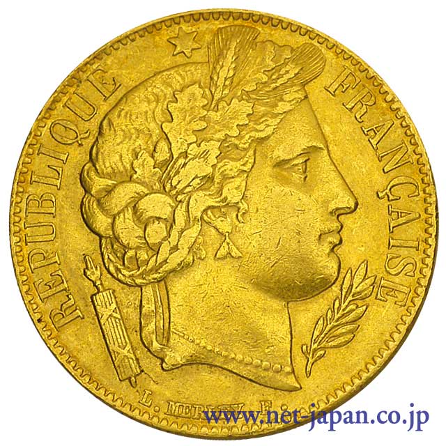 表：セレス女神20フラン金貨