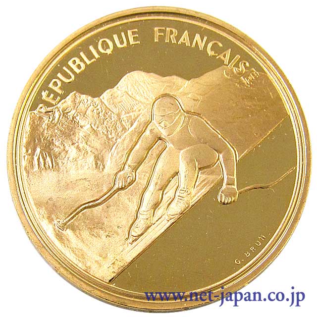 表：アルベールビル オリンピック 500フラン金貨