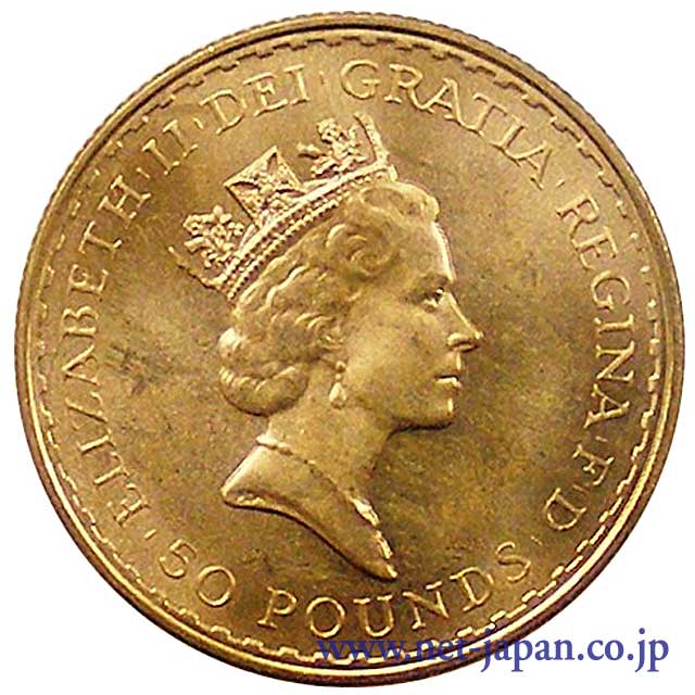 裏：ブリタニア金貨50ポンド