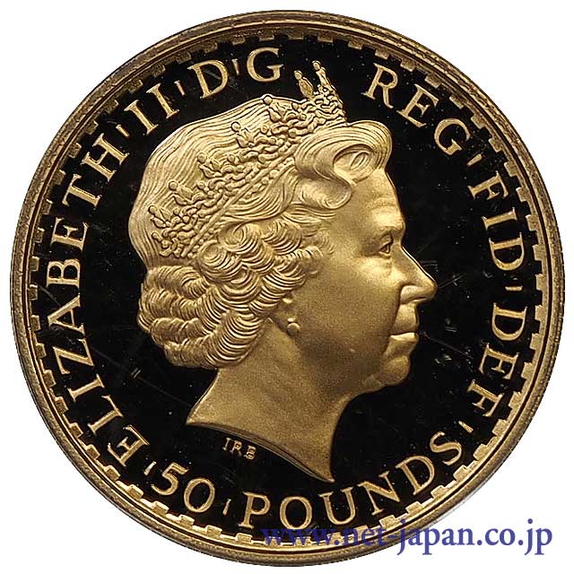 裏：イギリス 50ポンド金貨