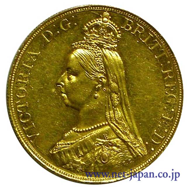 表：ヴィクトリア ジュビリー 5ポンド金貨