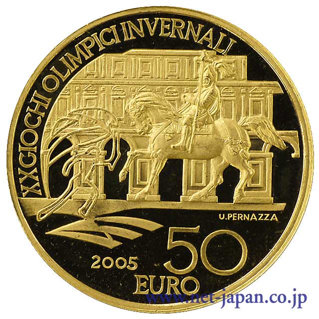 裏：トリノオリンピック 50ユーロ金貨