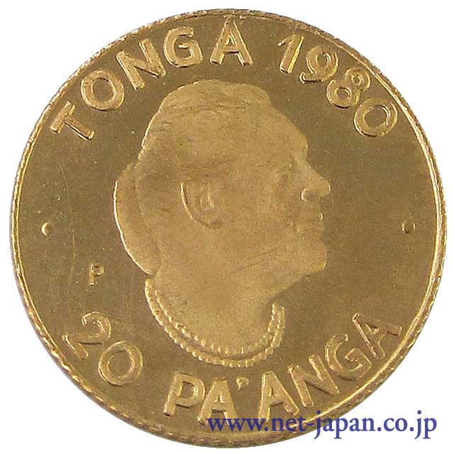 表：トンガ 20パーアンガ金貨