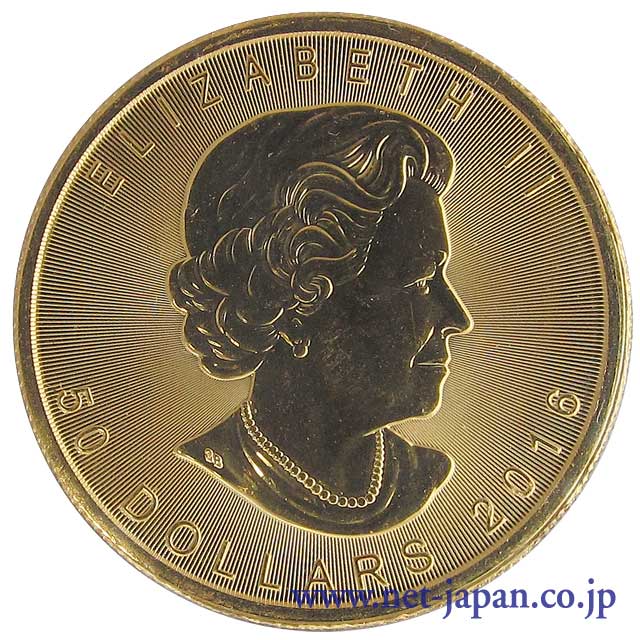 裏：メイプルリーフ50ドル金貨