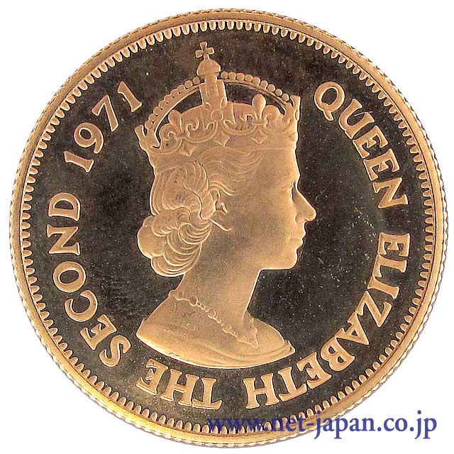 裏：モーリシャス200ルピー 金貨