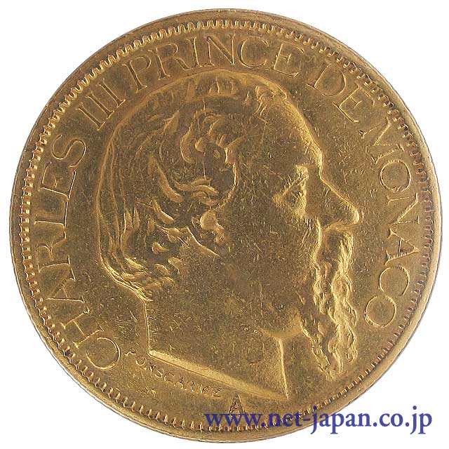 表：チャールズ3世皇太子100フラン金貨