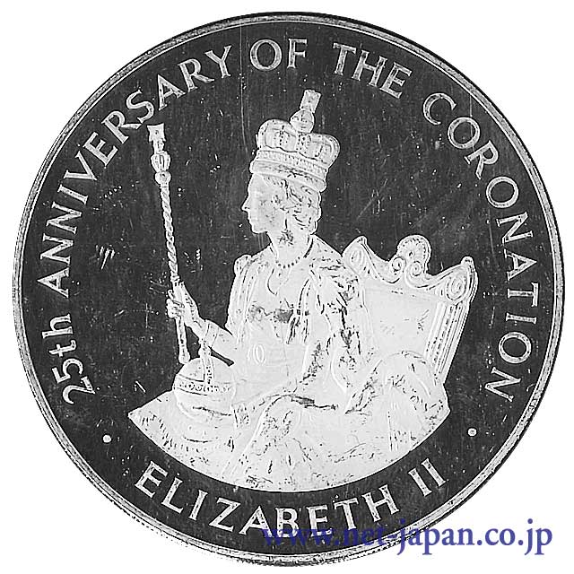 裏：即位25周年記念25ドル銀貨
