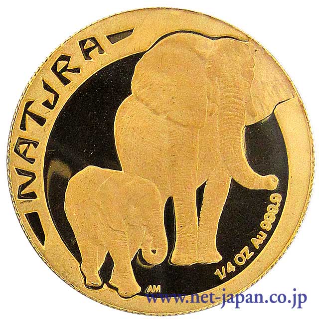 裏：象の1/4オンス金貨
