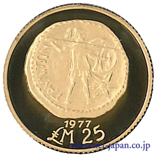 裏：マルタ25ポンド金貨