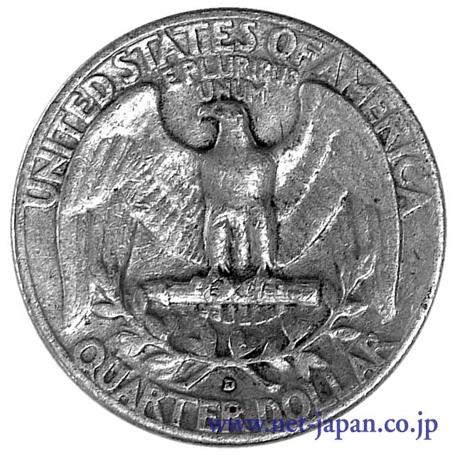 裏：ワシントン25セント銀貨