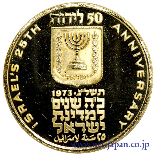 裏：独立25周年50リラ金貨