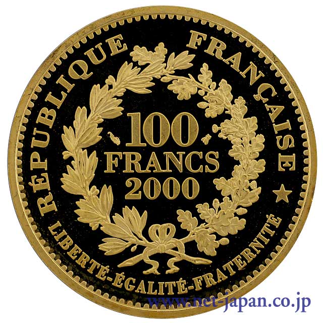 裏：マリアンヌ100フラン金貨